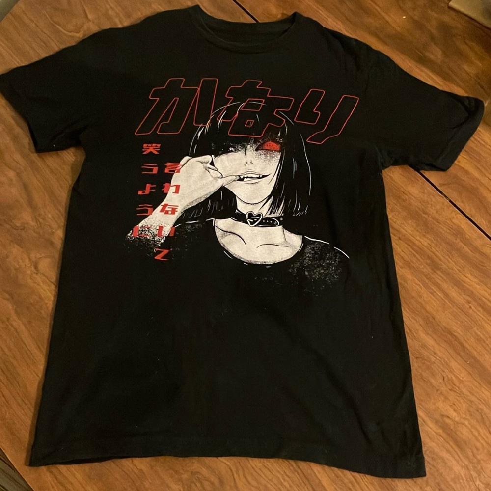 Japanese Gothic Vampire Girl Graphic Tee for Women